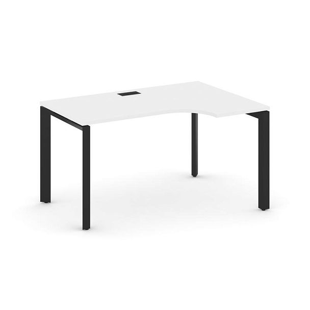Style Project Next Стол рабочий эргономичный SN-59P.SPA-001(R) Белый/Металл Черный/Черный Заглушка 1380*600/980*750 - Вид 1