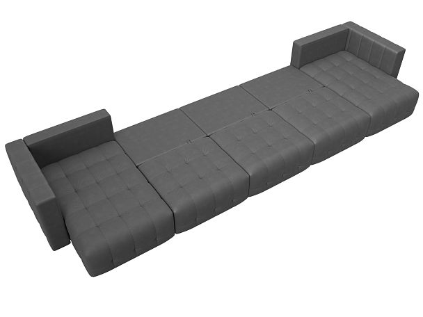 Диван П-образный Лига-052 НПБ МегаЛонг Замша серый - Вид 10