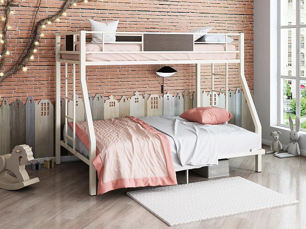 Двухъярусная кровать "Гранада 140" слоновая кость - Вид 1