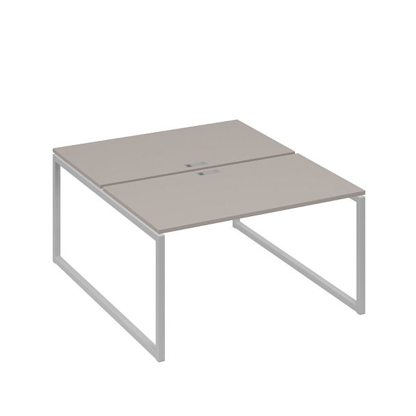 Рабочая станция QUATTRO (2х140) опоры металлокаркас A4 А4 Б4 177 БП мокко премиум / металлокаркас серый - Вид 1