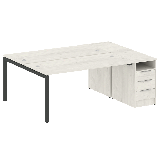 Metal System Quattro Р. ст. с тумбой на П-образном м/к 50БП.РС-СТП-2.4 Дуб наварра/Антрацит металл 2012*1475*750 - Вид 1