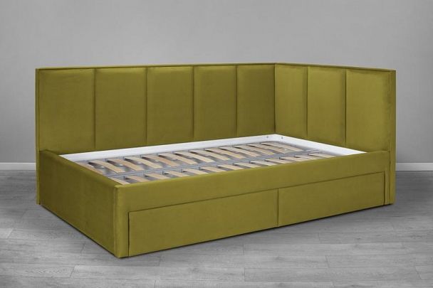 Кровать «Лайф с ящиками», 900 желтая - Вид 1