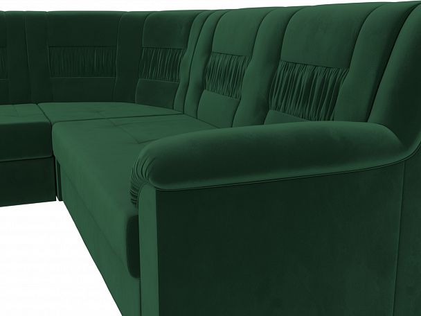 Угловой диван Карелия левый угол (полностью велюр зеленый) - Вид 4
