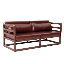 Диван лофт Магнус мини, экокожа Brown - Фото предпросмотра