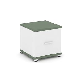 Concept Тумба приставная 1 распаш. фасад CN.TUP-004 W Кобо/Белый Бриллиант/Металл Белый 420*420*416 - Фото предпросмотра