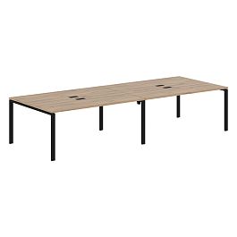 Стол 4-х местный EUWST 3513 Дуб Денвер светлый/Черный 3526х1346х750 EDIS - Фото предпросмотра