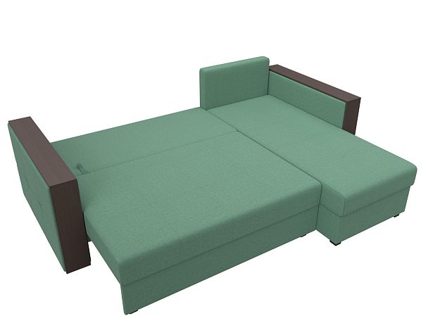 Диван угловой Валенсия Лайт правый угол Рогожка зеленый - Вид 8