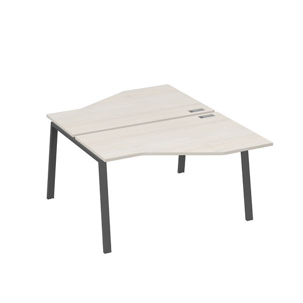 Рабочая станция (2х140) каркас TRE со столами Техно A4 А4 Б3 187  БП дуб / металлокаркас антрацит - Вид 1