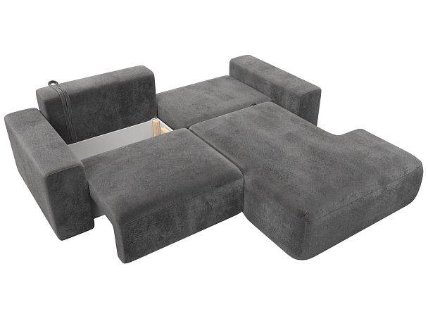 Диван угловой Лига-036 НПБ Классик правый угол Велюр серый - Вид 8