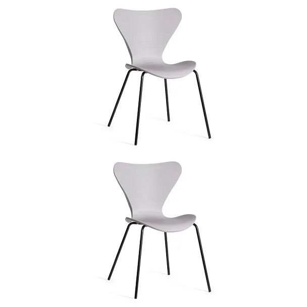 Стул Якобсен/Jacobsen (мод.DC 102-1)2 шт. в упаковке, пластик/металл, Grey (Cерый) /Black (Черный) - Вид 11