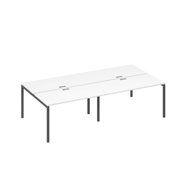 Станция рабочая на металлокаркасе DUE 4х140 A4 А4 С2 174-2 БП белый премиум / металлокаркас антрацит - Вид 1