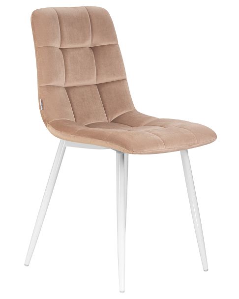 Стул обеденный DOBRIN ALEX (белые ножки, мокко велюр (V108-104), ) - Вид 2