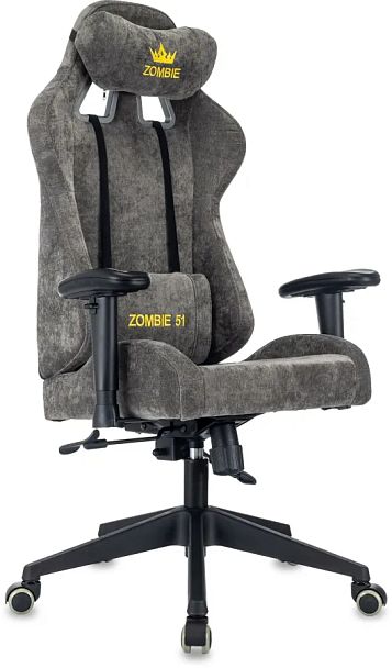 Кресло игровое Zombie 51 серый Light-19 крестов. пластик - Вид 1