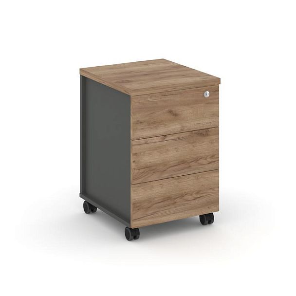 Стайл Проджект Тумба мобильная усил. колеса SN.TMU-006 Антрацит/Дуб Табак/Дуб Табак 416*460*611 - Вид 1