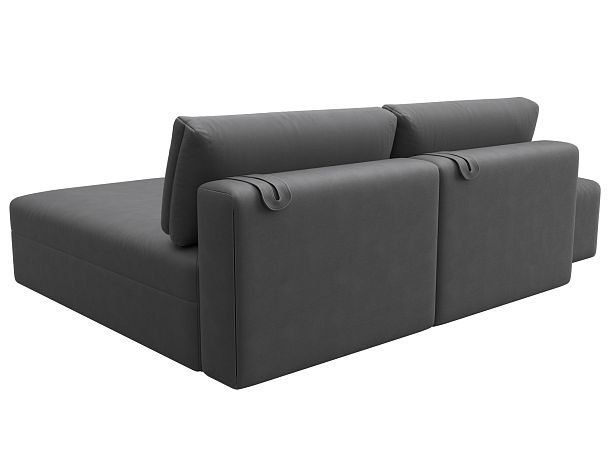 Диван угловой модульный с пуфом Лига-060 НПБ угол универсальный Искусственная замша серый - Вид 5