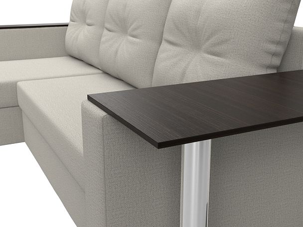 Диван угловой Атланта Лайт левый угол Рогожка бежевый - Вид 4