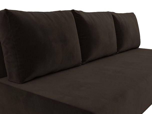 Диван прямой Лига-033 Микровельвет коричневый - Вид 4