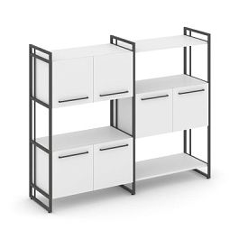 Rift Шкаф комбинированый RF.NS-004 Белый Бриллиант/Металл Антрацит 1576*396*1286 - Фото предпросмотра