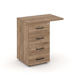 Стайл Проджект Тумба приставная SN.TPP-002 Дуб Табак/Черный Ручки 416/700*460*750 - Фото предпросмотра