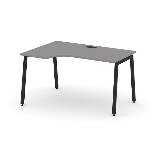 Стайл Проджект Стол рабочий эргономичный SN-4A.SPA-002(L) Серый Пепел/Металл Черный 1580*600/980*750 - Вид 1