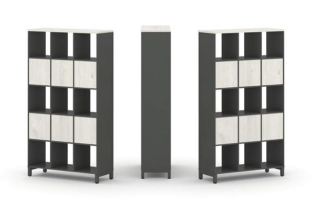 Стайл Проджект Набор стеллажа 2-х сторон., 5 яр. SN.NSD-531 Антрацит/Дуб Наварра/Металл Антрацит 112 - Вид 1