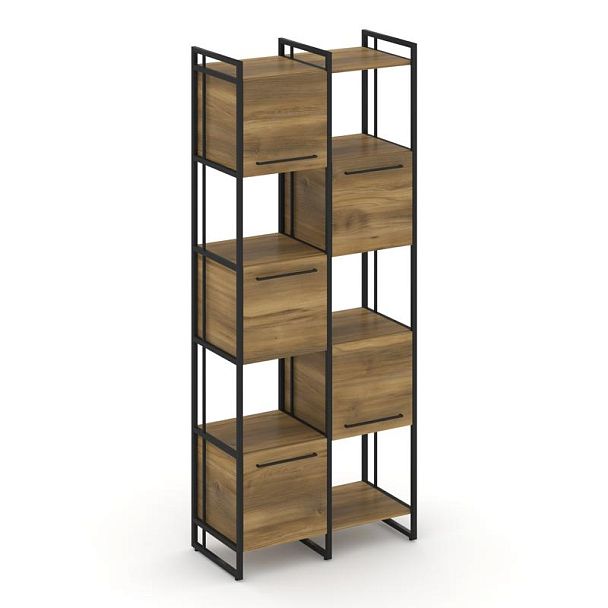 Rift Шкаф комбинированый RF.NS-003 Сандал Янтарный/Металл Черный 820*396*2010 - Вид 1