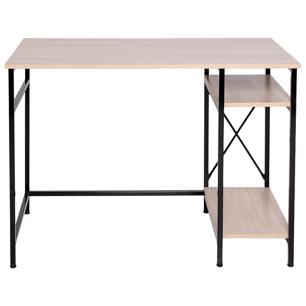 Стол BRABIX "SMART CD-018", 1100х600х765 мм, ЛОФТ, 2 полки, металл/ЛДСП ясень шимо светлый, каркас черный, 641945 - Вид 6
