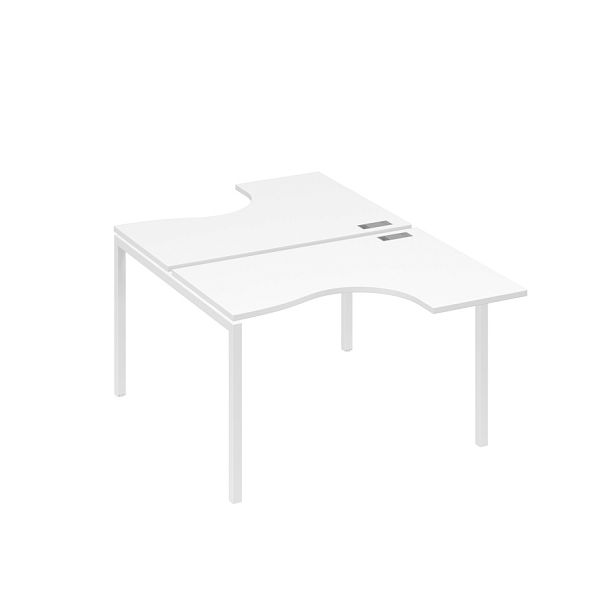 Рабочая станция столы Классика (2х120) каркас DUE A4 А4 Б2 180 БП белый премиум / металлокаркас белый - Вид 1
