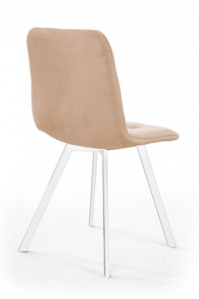 Стул UNO, бархат бежевый 5/ белый профиль - Вид 4