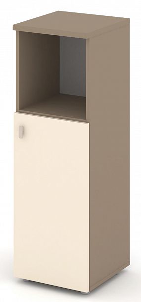 Шкаф средний узкий (1 низкий фасад ЛДСП) "ESTETICA" ES.SU-2.1  Сатин - Вид 2