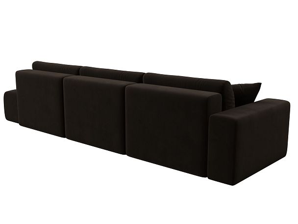 Диван прямой Лига-036 Модерн Лонг подлокотник слева Микровельвет коричневый - Вид 5