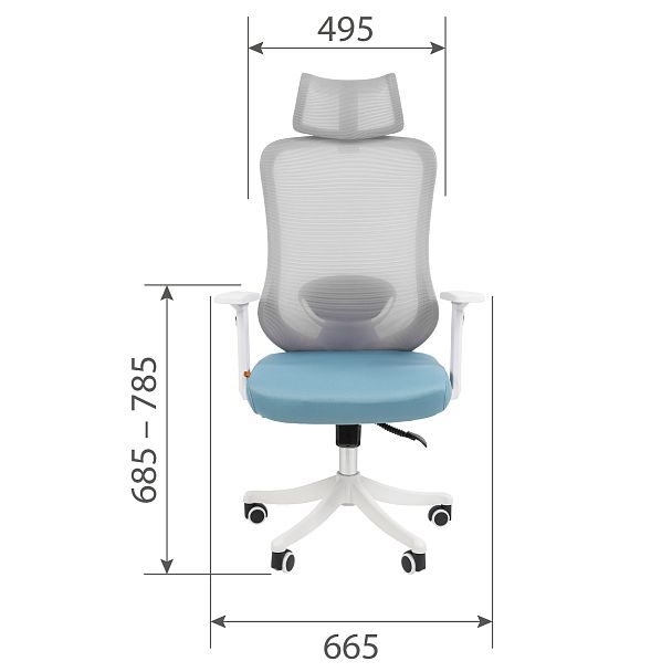 Офисное кресло CHAIRMAN CH563, ткань/сетка, белый/бирюзовый - Вид 5