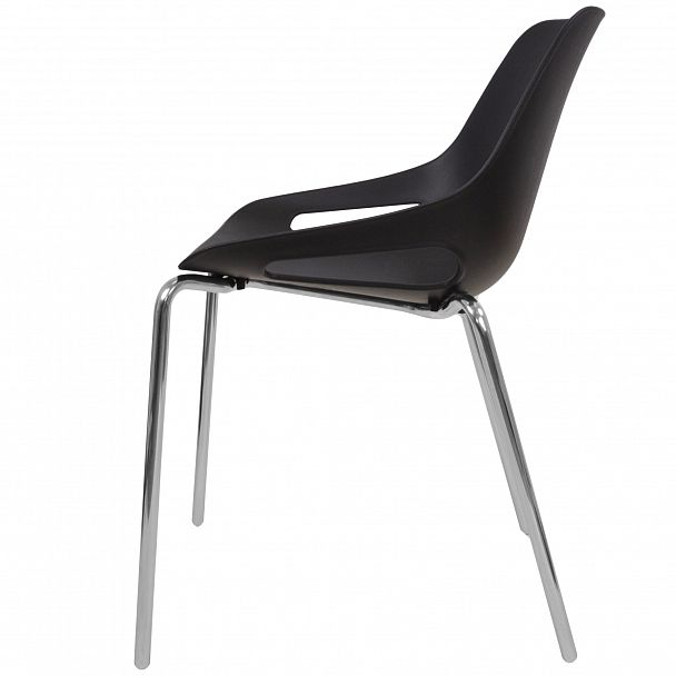 Стул Q5 (4 ножки) каркас хром, черный, стопируемый - Вид 2