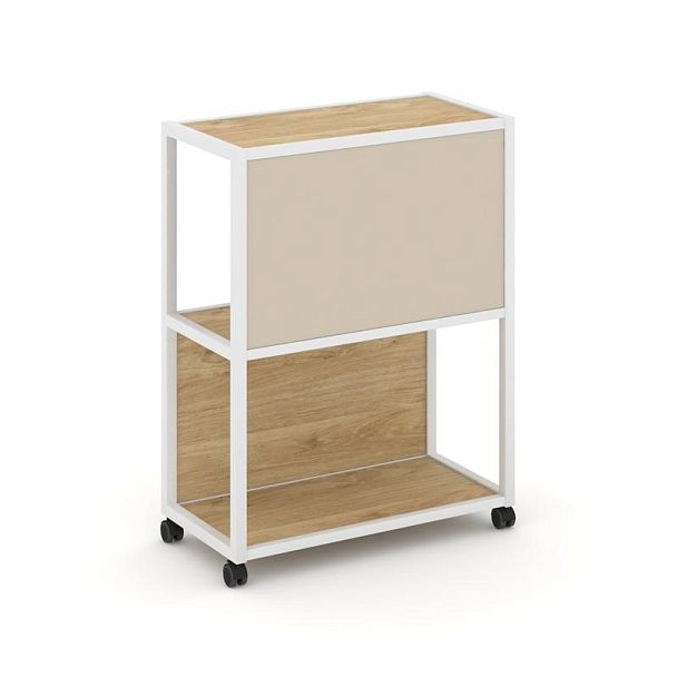 Shelf Mobile Стеллаж 3 уровня 1 секция VR.LT-STK-303.06 Тиквуд Светлый/Металл Белый/W-04 600*400*1046 - Вид 1