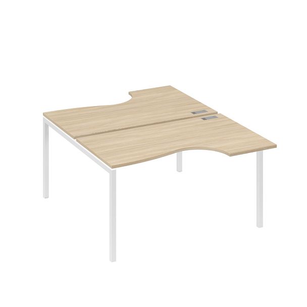 Рабочая станция металлокаркас DUE со столами (2х140) Классика A4 А4 Б2 184 БП дуб скандинавский / металлокаркас белый - Вид 1