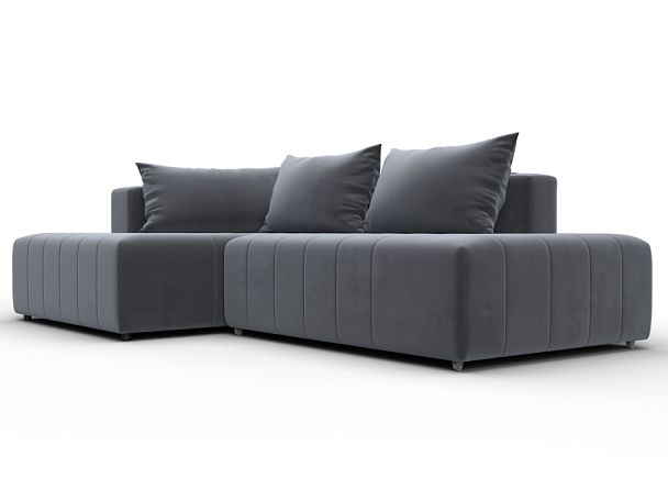 Диван угловой Лига-103 НПБ угол левый Велюр серый - Вид 3
