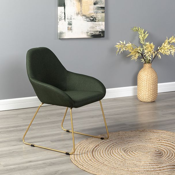 Кресло Kent тёмно-зеленый/Линк золото - Вид 10