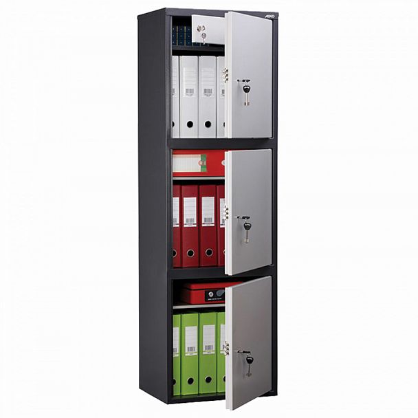 Шкаф металлический для документов AIKO "SL-150/3Т" ГРАФИТ, 1490х460х340 мм, 37 кг, S10799153502 - Вид 1