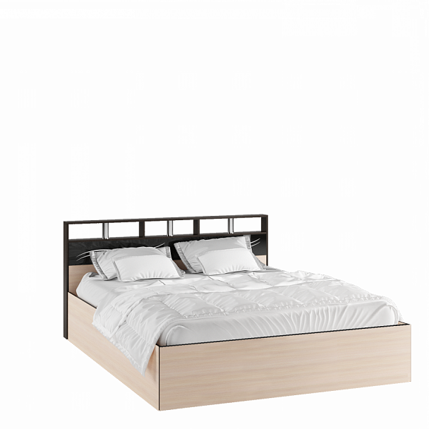 Эрика корпус кровати (1,6м) венге/дуб молочный - Вид 1