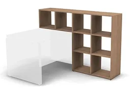 RAC035 ACCORD Стеллаж угловой для столов, 8 секций 1628х352х1120 Акация Шеффилд - Фото предпросмотра