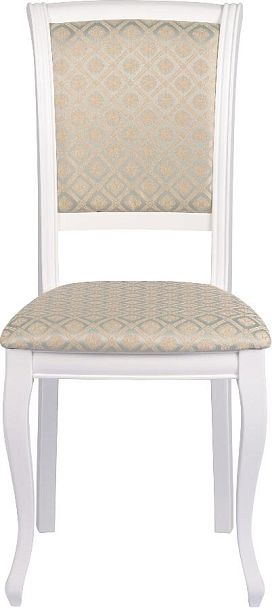 Стул деревянный с мягким сиденьем Арктос Белый/Бирюзовый жаккард - Вид 2