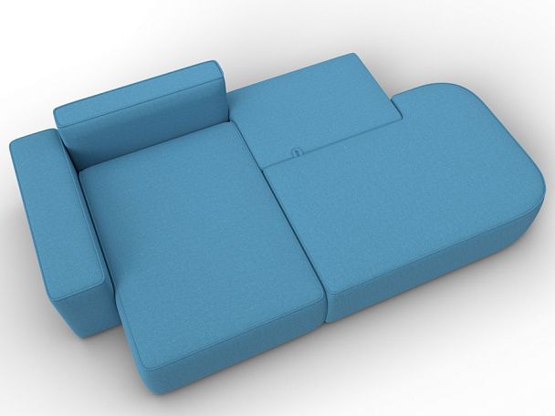 Диван угловой Лига-065 БП угол левый Рогожка голубой - Вид 8