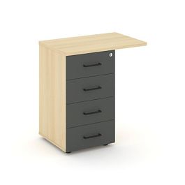 Стайл Проджект Тумба приставная SN.TPP-002 Акация Лорка/Акация Лорка/Антрацит/Черный Ручки 416/700*4 - Фото предпросмотра