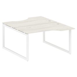 Metal System Quattro Р. ст. криволинейная на О-образном м/к 50БО.РАС-СА-2.2 Дуб наварра/Белый металл 1400*1835*750 - Фото предпросмотра