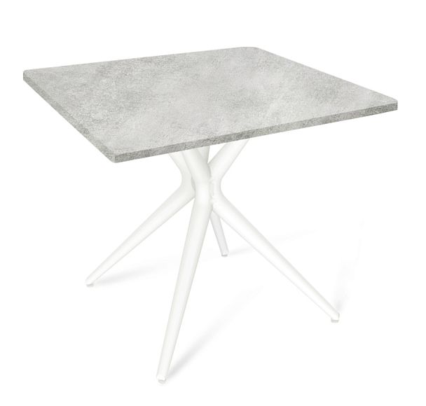 Стол Sheffilton SHT-TU30/TT 80/80 МДФ белый/бетон светлый - Вид 1