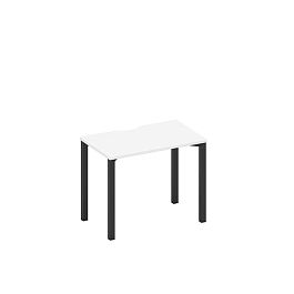 Стол письменный на металлокаркасе, столешница с вырезом Space+ А1 ЧР 002.2 БП белый премиум / черный гладкий - Фото предпросмотра