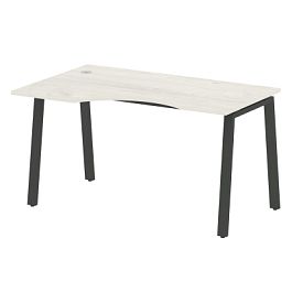 Metal System Стол криволинейный левый на А-образном м/к БА.СА-2 (L) Дуб наварра/Антрацит металл 1400*900*750 - Фото предпросмотра