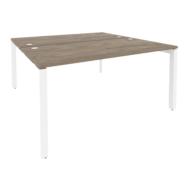 Onix Рабочая станция на П-образном м/к O.MP-D.RS-2.4.8 Тиквуд темный/Белый металл 1580*1635*750 - Вид 1