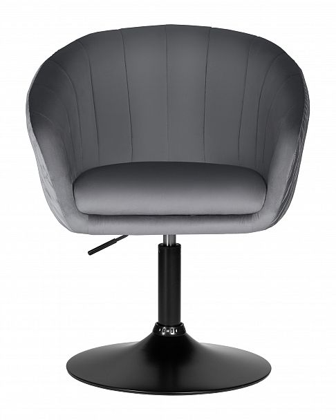 Кресло дизайнерское DOBRIN EDISON BLACK (серый велюр (1922-19)) - Вид 6