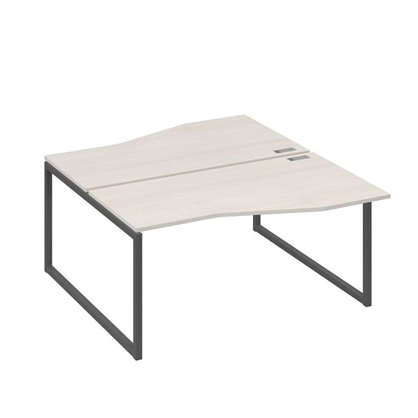 Станция каркас QUATTRO столы 2х160 Техно эргономичные A4 А4 Б4 191 БП дуб / металлокаркас антрацит - Вид 1